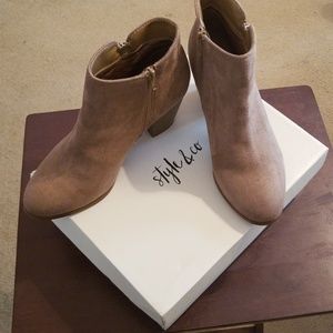 Faux suede ankle boots